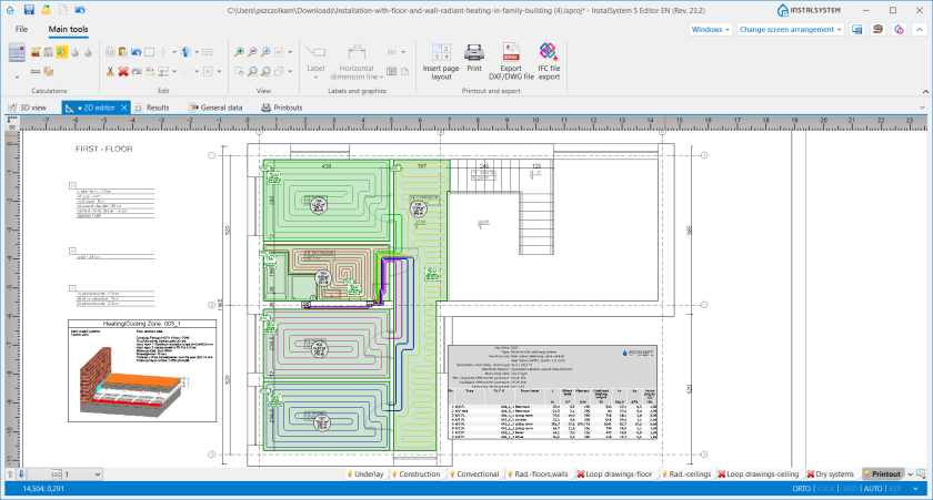 Radiant heating floor and wall system in single family building ...