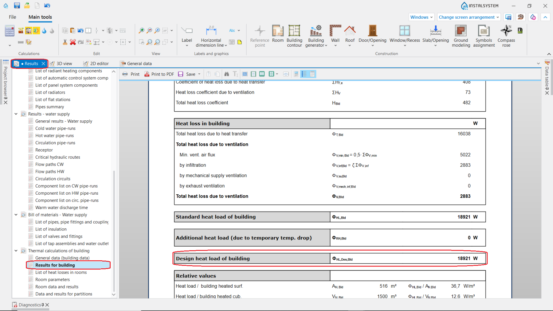 Heat source dimensioning - HelpSystem